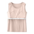 thumbnail image 6 of Hauaitttt's Summer Tank Top with Built In Pads Elastic Band Sleeveless Casual Vest Undershirt Muscle Womens Sleeping Top Athletic Top Bodysuit Top Women Shirt Women Sleeveless Cardigan Fitted plus, 6 of 6