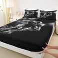 thumbnail image 4 of Castle Fairy Football Print Queen Sheets 4 Pieces, Sport Ball Gamer Queen Sheet Sets, Black White Gray,1 Fitted Sheet, 1 Flat Sheet and 2 Pillowcases, 4 of 6