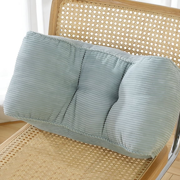 XIBUFE Soft Corduroy Lumbar Support Pillow Multi-Use Ergonomic Memory Foam Lumbar Pillow for Car Seat Office Chair, Breathable Non Detachable Lower Back Pillow for Sofa Bed(Blue)