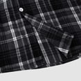 thumbnail image 4 of Mens Plaid Flannel Hoodie Jacket Long Sleeve Casual Button Up Quilted Buffalo Sweatshirt Top Thermal Fall Winter Outwear, 4 of 6