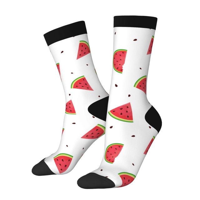 Fotbe Hand Drawn Watermelon Calcetas Largas con Estampado para Hombre y Mujer – Calcetas de Compresión Transpirables y Elásticas, Viajar y Uso Diario Talla 5-11