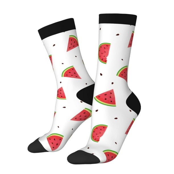 Balery Hand Drawn Watermelon Calcetas Largas con Estampado para Hombre y Mujer – Suaves y Transpirables, Talla Única (US 5-11)