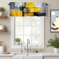 thumbnail image 2 of Abstract Color Block Valance Curtain Yellow Block Modern Gradient Black Window Valances Rod Pocket Short Curtains Window Treatments for Kitchen Bedroom Bathroom Laundry 54" x 18", 2 of 9