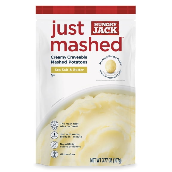 Hungry Jack, Just Mashed Sea Salt & Butter Mashed Potatoes, 3.77oz