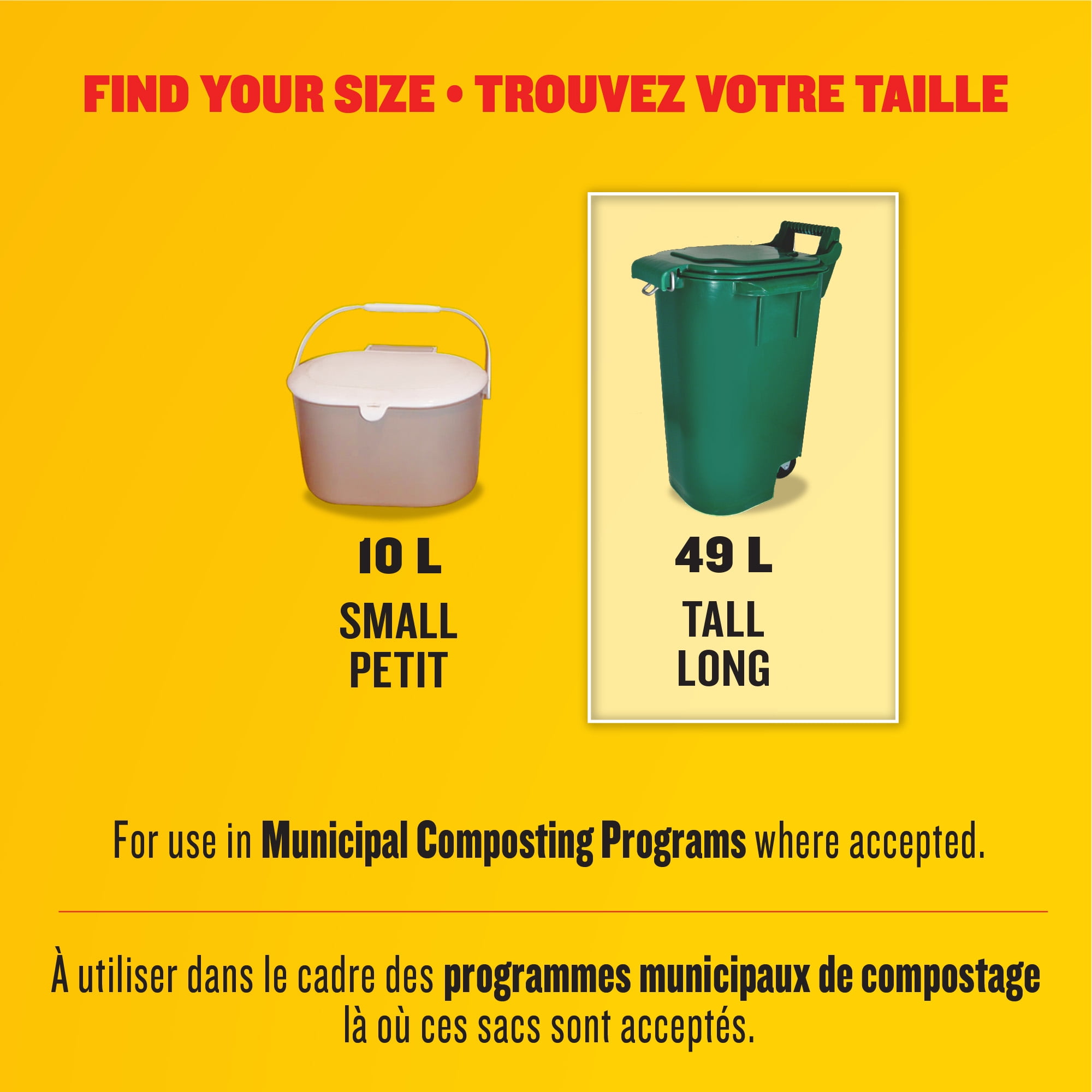 Glad Certified Compostable Bags - Tall 49 Litres -, Lemon scent, 10 Compost Bags