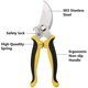 thumbnail image 3 of Garden Pruning Shears, 7.5" Professional Gardening Scissors, SK-5 Stainless Steel Blade Tree Secateurs, Manual Pruner for Plants, Gardening, Trimming, 3 of 4