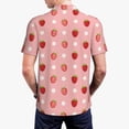 thumbnail image 3 of Balery Strawberries Printed Men’s Short Sleeve Polo Shirt, Midweight Men's Shirt,Golf Polo shirts -XX-Large, 3 of 8