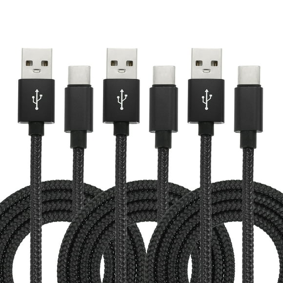 Uxcell USB Type C Charger Cable, Type-C to USB A Braided Charging Cord Data Transfer Cable Black 3.28 ft  3