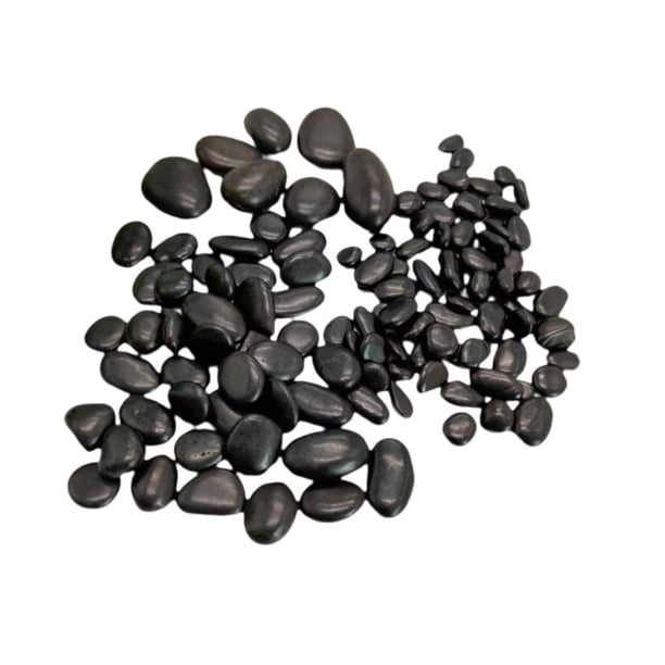 Piedras de río multifuncionales pulidas de guijarros para acuario de lecho de flores de interior Negro 2 a 3 cm