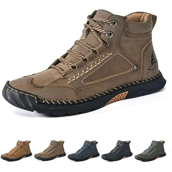 Sawback Men's Outdoor Leather Boots Waterproof Wear-Resistant