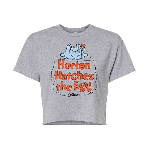 Dr. Seuss - Horton Hatches the Egg - Cloud - Easter - Juniors Cropped Cotton Blend T-Shirt