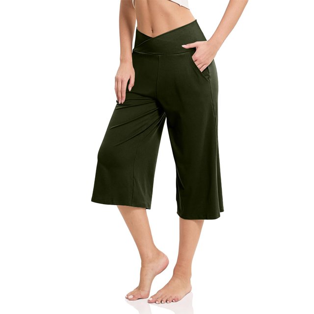 TINZ Pantalons Raccourcis pour Femmes Pantalons d'Été Décontractés avec Poches Pantalons de Course en Vrac Grande Taille Pantalons Décontractés pour Femmes Pantalons Habillés pour Femmes Pantalons Décontractés en Lin pour Femmes
