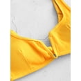 thumbnail image 6 of ZAFUL for Women High Cut V-wired Ribbed Bikini Swimsuit Bright Yellow L, 6 of 7