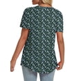 thumbnail image 4 of Women'S Tops 2025 Short Sleeve T Shirts Fashion Scoop Neck Tees Summer Chic Pleated Tunics M Foral Print, 4 of 4
