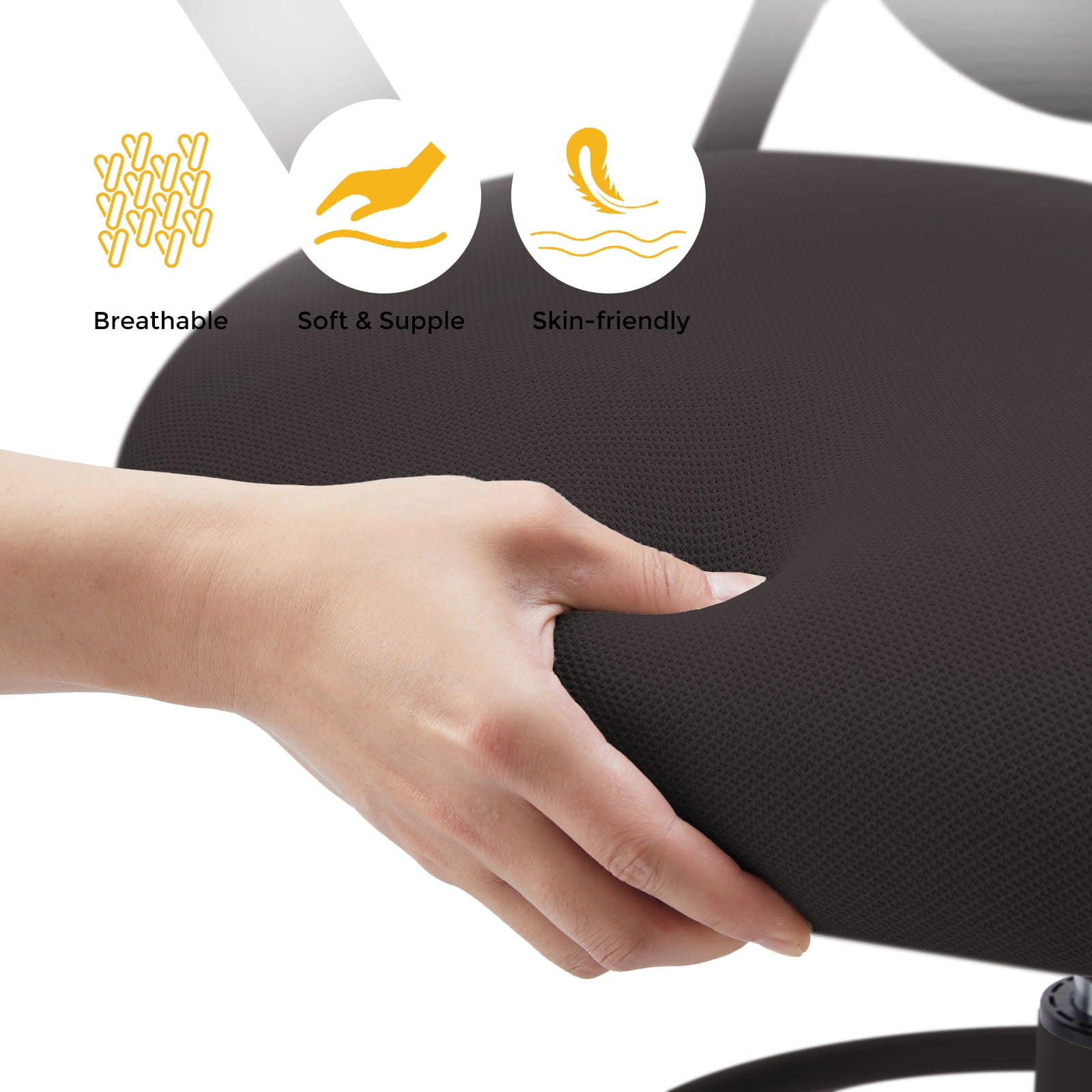 Ergonomic Office Chair, Mesh Computer Chair Home Office Desk Chairs with Flip-Up Arms, Height Adjustable, Rolling Swivel Chair with Lumbar Support , Tilt and Lock, Black
