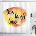 thumbnail image 1 of Ambesonne Live Laugh Love Shower Curtain, Soft Watercolor, 69"Wx70"L, Yellow Coral Black, 1 of 3