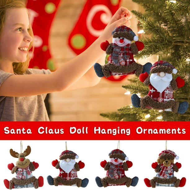 Colgante de Navidad Ganfancp Papá Noel Muñeco de Nieve Adornos para Colgar