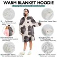 thumbnail image 5 of Beige and Black Of Leopard Print Wearable Oversized Blanket,Wearable Blanket Hoodie for Adults,Cozy Hooded Blankets with Super Pockets,Super Warm Fuzzy Pullover for Women & Men, 5 of 6