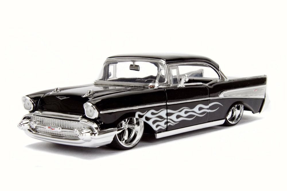 1957 Chevy Bel Air, Black w/ Silver Detail - JADA 99965WA1 - 1/24 Scale