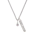 thumbnail image 1 of Delight Jewelry Silvertone Mini Paw with Pink Crystal Silvertone Live the Life You Have Imagined Bar Charm Necklace, 23", 1 of 4