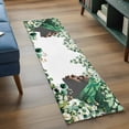 thumbnail image 3 of Runner Rug 2'x6', Sage Green Black Women Washable Non-Slip Hallway Runner Rugs, Spring Eucalyptus Leaves Bedside Rugs Floor Mats Carpet Runners for Kitchen Bathroom Laundry Room, 3 of 8