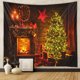 thumbnail image 5 of Tapiz con temática navideña, tapiz pequeño para colgar en la pared con diseño navideño, manta de pared, para dormitorio, sala de estar, 5 of 5