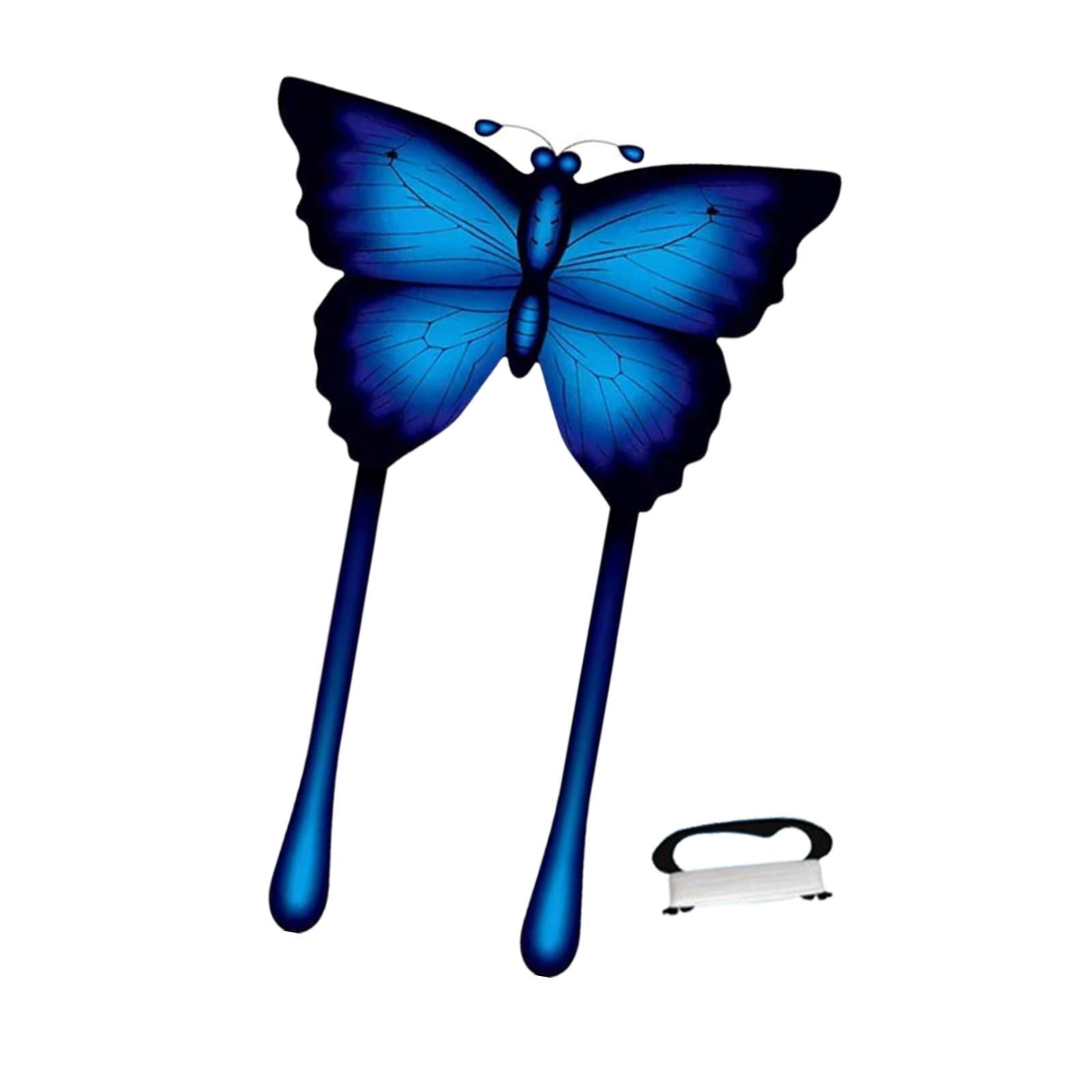 QccHieUs Butterfly Kite 100M Line Handle Included Portable Kids Kite Easy to Fly for Yard Blue
