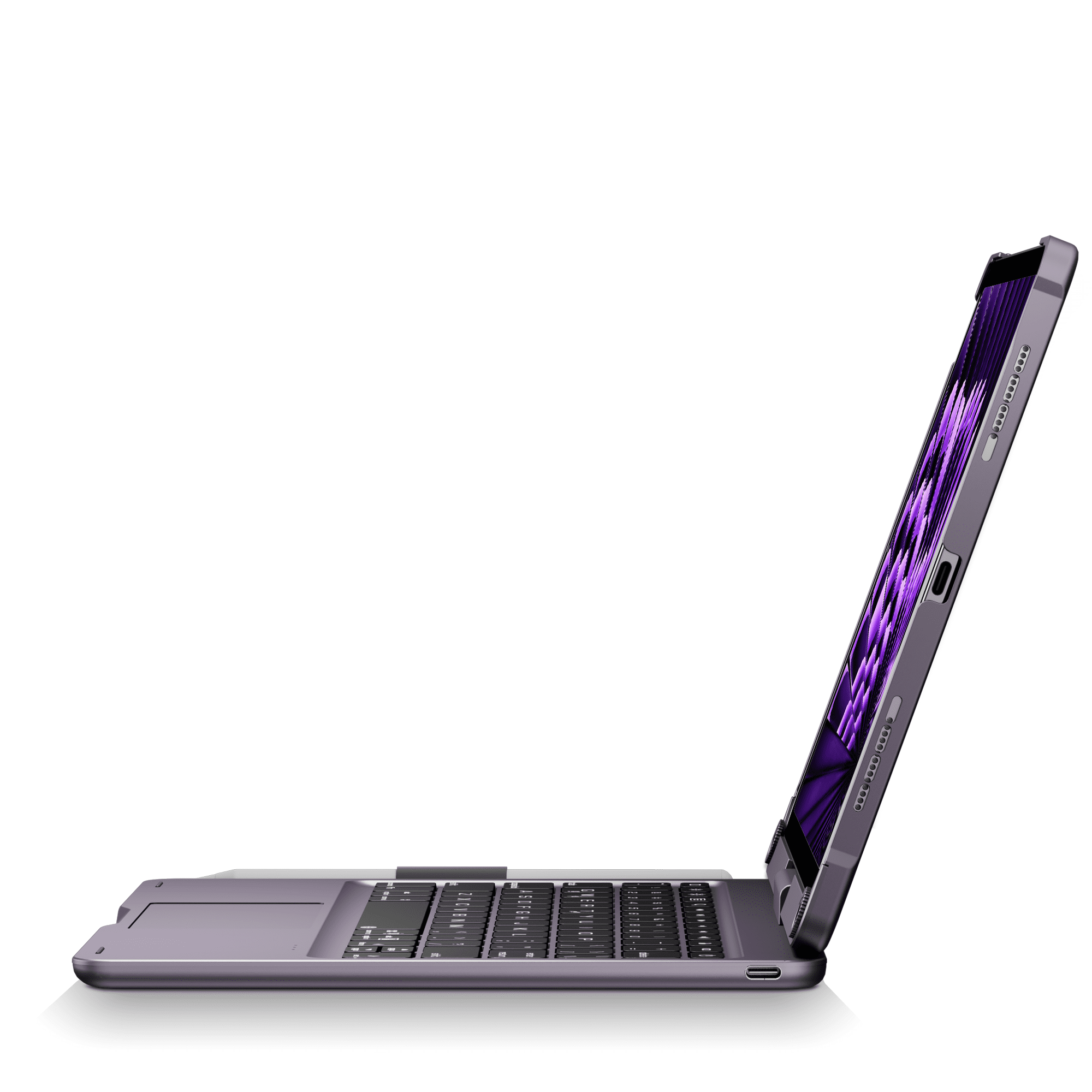 Pekarejue Wireless Keyboard Case Compatible with iPad Air 11-inch M4 M3 M2 & iPad Air 5th 4th & iPad Pro 11 (4th-1st Gen): 360 Rotatable Pencil Holder Multi-Touch Trackpad Backlight Metalllic Purple