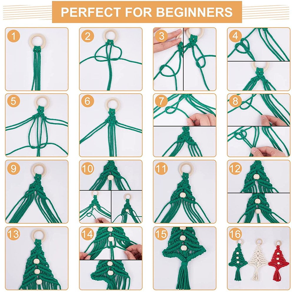 Kit D'artisanat D'arbre De Noël En Macramé Pour Débutants, Kit De