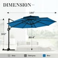 thumbnail image 6 of 12FT Offset Cantilever Umbrella Patio Umbrella with 360° Rotation & Adjustable Tilt, 6 of 10