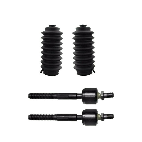 2 Pc Inner Tie Rod Ends   2 Rack and Pinion Bellow Boots Front Steering Kit