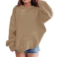thumbnail image 4 of Goodw7 Kids Oversized Plain Hooded Sweatshirt, Pullover Hoodie with Kangaroo Pocket, No Drawstring Long Sleeve Cozy Top for Boys Girls Outdoor, 4 of 8