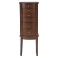 thumbnail image 2 of Linon Linnett Jewelry Armoire 5 Drawers Flip Top Mirror in Merlot Finished Wood, 2 of 22
