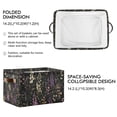 thumbnail image 2 of Yayeee Canvas Storage Basket with Handles for Shelves Fabric Bins Closet Organizer, Purple Floral Pattern, 2 of 8
