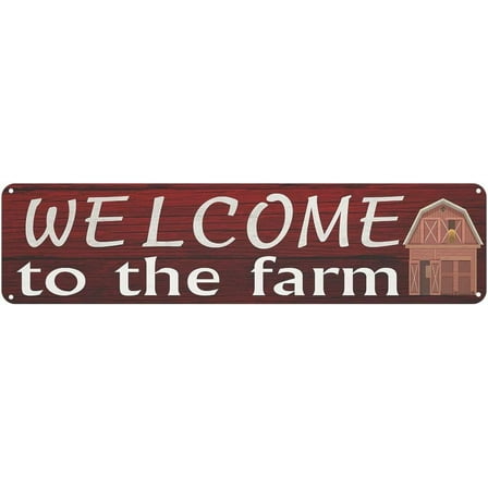 Welcome To The Farm Tin Sign Vintage Decor Home Barn Cabin Wall Decoration Metal Street Sign 4x16 Inch