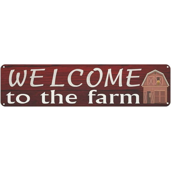 Welcome To The Farm Tin Sign Vintage Decor Home Barn Cabin Wall Decoration Metal Street Sign 4x16 Inch