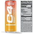 thumbnail image 3 of Cellucor C4 Smart Energy Drink, Blood Orange Yuzu Flavor, Zero Sugar, Carbonated, 12 oz can (12 Pack), 3 of 8