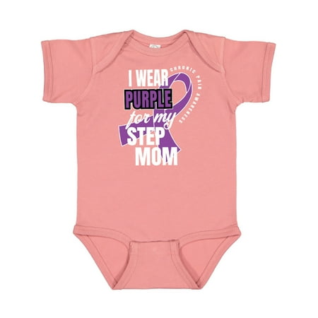

Inktastic Chronic Pain I Wear Purple For My Step Mom Gift Baby Boy or Baby Girl Bodysuit