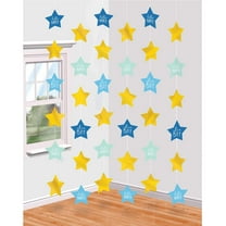 "It's A Boy" Baby Shower Hanging Star String Decorations, 6 Ct