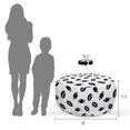 thumbnail image 4 of American Football Pouf Cover with Zipper, Monochrome Pattern Rugby Balls US Culture Sports Play, Soft Decorative Fabric Unstuffed Case, 30" W X 17.3" L, Black White, by Ambesonne, 4 of 5