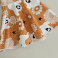 thumbnail image 6 of Baby Girl Halloween Clothes Long Sleeve Romper Tops Pumpkin Bell-Bottom Pants Headband Set Newborn Infant Fall 3Pcs Outfits, 6 of 8