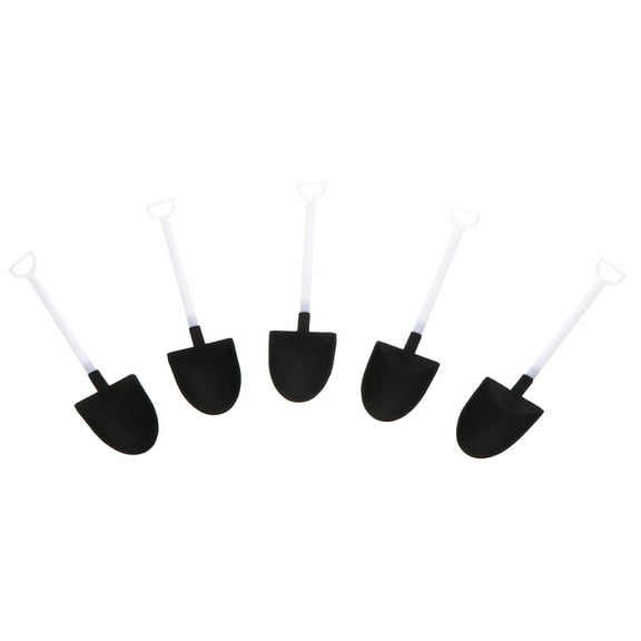 FOLOYORI Pudding Spoon Ice Cream Spoons Black PP 50Pack 4.7x1.2x0.2in