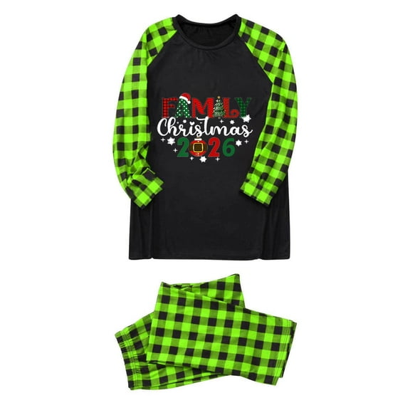 Lopecy-Sta Merry Christmas Pajamas for Family Plaid Graphic Christmas Pajamas Holiday Wear for Men, Home Wear for Daddy, Family Matching Sets, A