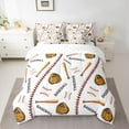 thumbnail image 2 of Homewish Boys Baseball Game 7-Piece Twin Bedding Sets,Ball Sport Lovers Bedding Comforter Set,Brown White Sheet Sets For Girls Kids,Super Cozy Room Decor Reversible, 2 of 8