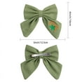 thumbnail image 5 of Vorkoi Baby Girl Embroidery Flower Plain Bows Hair Clips, Fabric Cotton Linen Handmade Hair Accessories for Little Girls Toddler Kids Children, 5 of 6