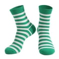 thumbnail image 2 of LSQii Womens Mens Socks Breathable Thick Cotton Thigh Crew Socks Shamrock Casual Striped Novelty for St. Patrick Day Party Accessories Green, 2 of 7