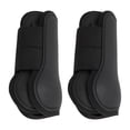 thumbnail image 2 of Botas para tendones de Caballo, Protección Cómoda para Saltar, Montar en Senderos, Lavables, Frente Abierto, Negro, 1 Par para Abrenamiento de Caballos, 2 of 7