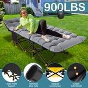 Slsy Oversized XXL Folding Camping Cot with 2-Sided Cushion & Carry Bag for Adults & Kids, 32 Wide XXL Portable Folding Bed Sleeping Cot, Folding Guest Bed
