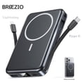 thumbnail image 3 of Magnetic Portable Charger, 10000mAh Power Bank, 5 in 1 Portable Charger with Built in Cable, 20W Fast Charging for Battery Pack Compatible with iPhone 18/17/16/15/14/13 , Samsung Series, 3 of 9