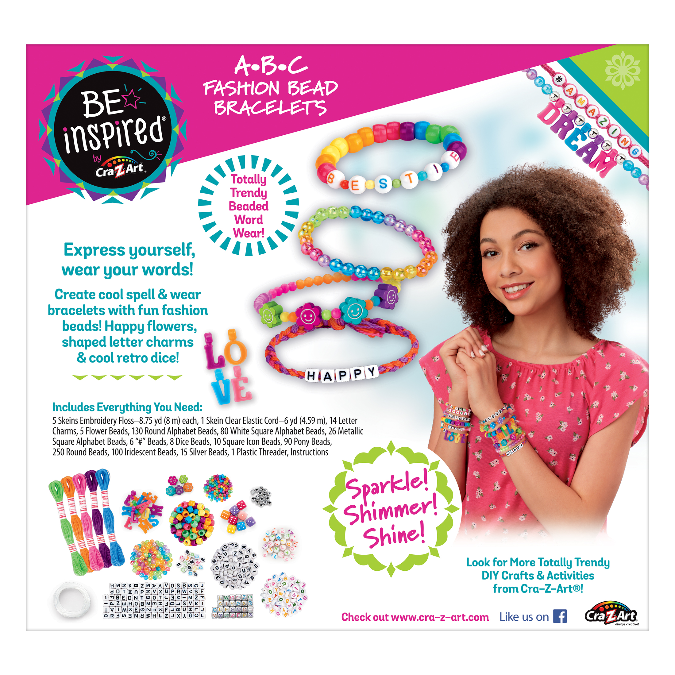 Cra-Z-Art Be Inspired ABC Fashion Bead Bracelet Studio, 800+ Multi-Color Beads - image 4 of 9